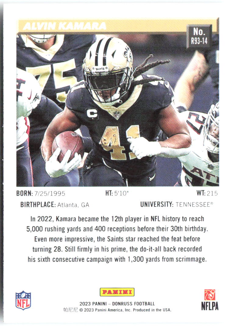 Alvin Kamara Donruss - Retro 1993 R93-14 2023 New Orleans Saints