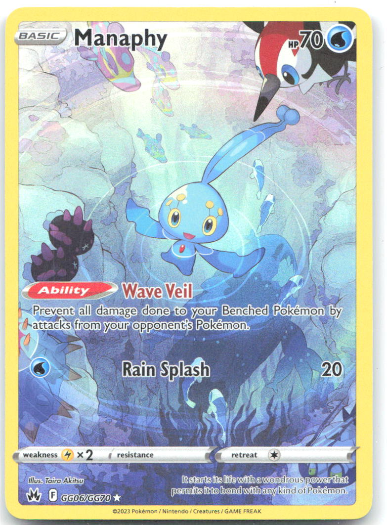 Manaphy Ultra Rare SWSH: Crown Zenith Galarian Gallery GG06/GG70 NM Taira Akitsu