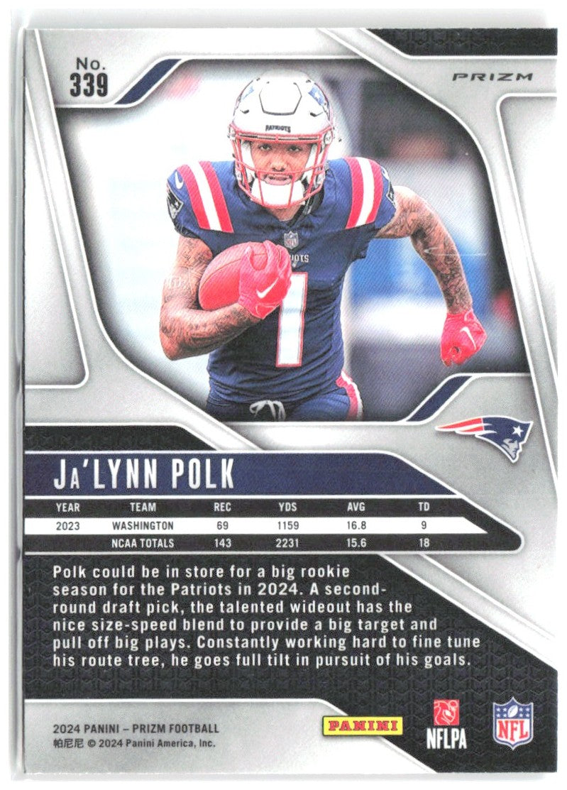 Ja'Lynn Polk Panini Prizm - Lazer 339 2024 New England Patriots