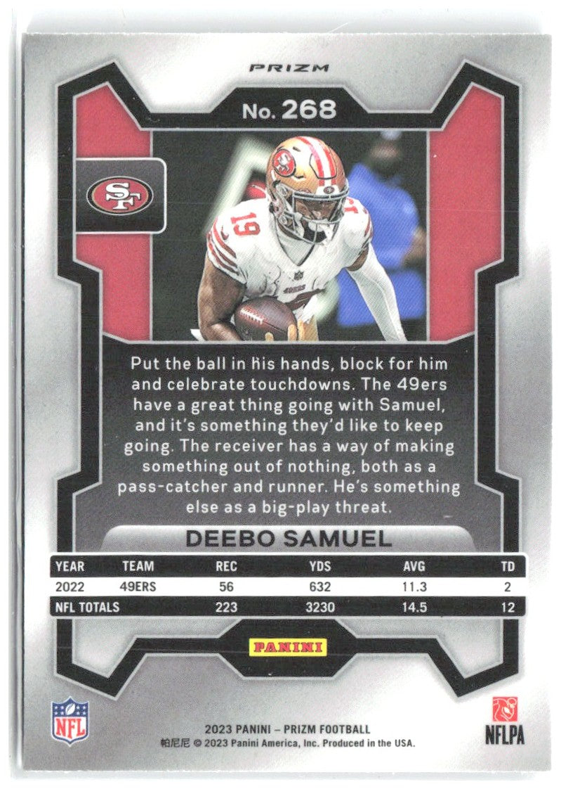 Deebo Samuel Panini Prizm - Silver 268 2023 San Francisco 49ers