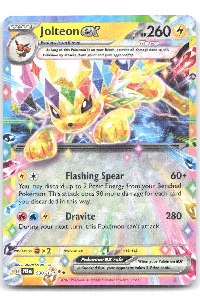 Jolteon ex 030 131 Holo Double Rare SV: Prismatic Evolutions 030/131 NM 5ban Graphics