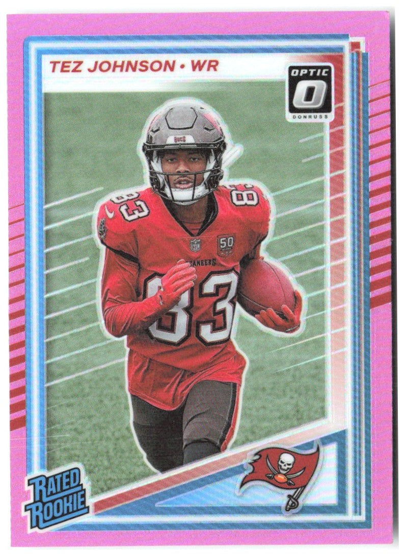 Tez Johnson Donruss - Optic Rated Rookies Pink 313 2025 Tampa Bay Buccaneers
