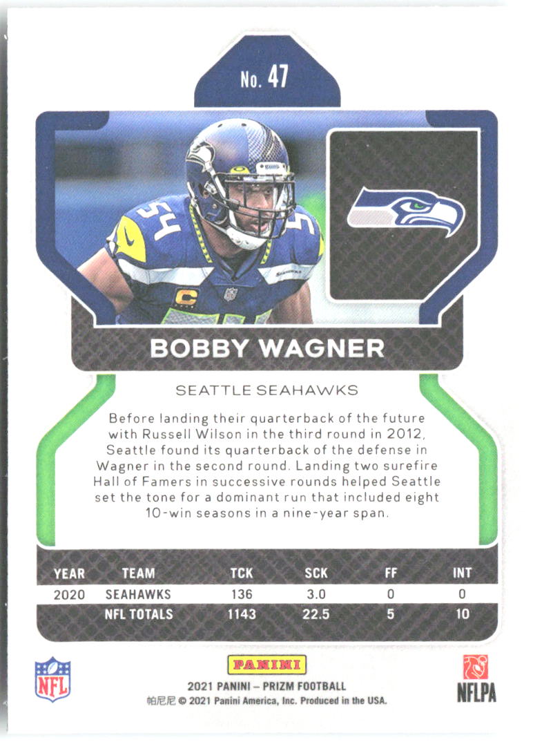 Bobby Wagner Panini Prizm 47 2021 Seattle Seahawks