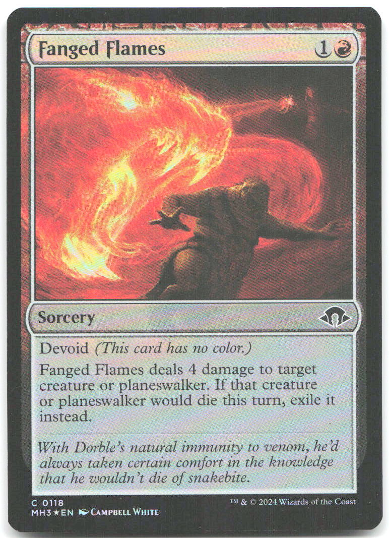 Fanged Flames Foil C Modern Horizons 3 118 NM Campbell White