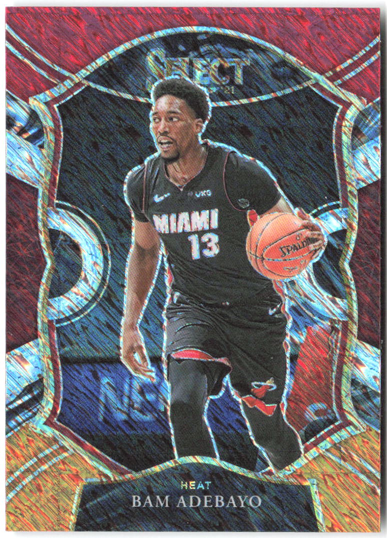 Bam Adebayo Red White Orange Shimmer Panini Select - Red White Orange Shimmer 8 NM