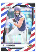 T.J. Hockenson Panini Prizm - Red White and Blue 188 2024 Minnesota Vikings