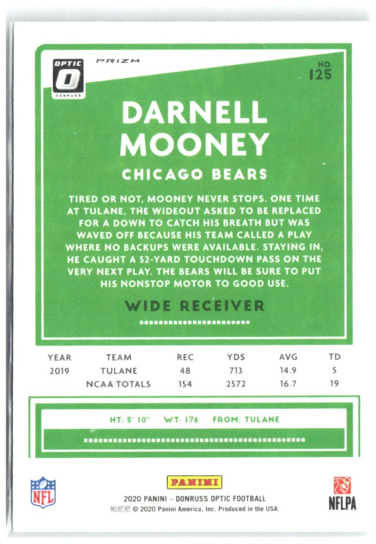 Darnell Mooney Donruss Optic - Green Velocity 125 2020 Chicago Bears