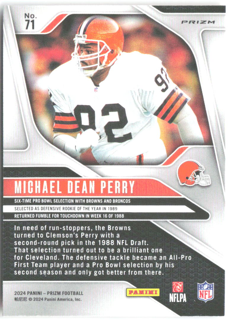 Michael Dean Perry Panini Prizm - Lazer 71 2024 Cleveland Browns