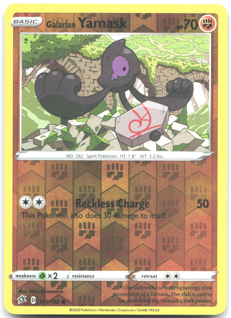 Galarian Yamask Reverse Holo Common SWSH02 Rebel Clash 101/192 NM Akira Komayama