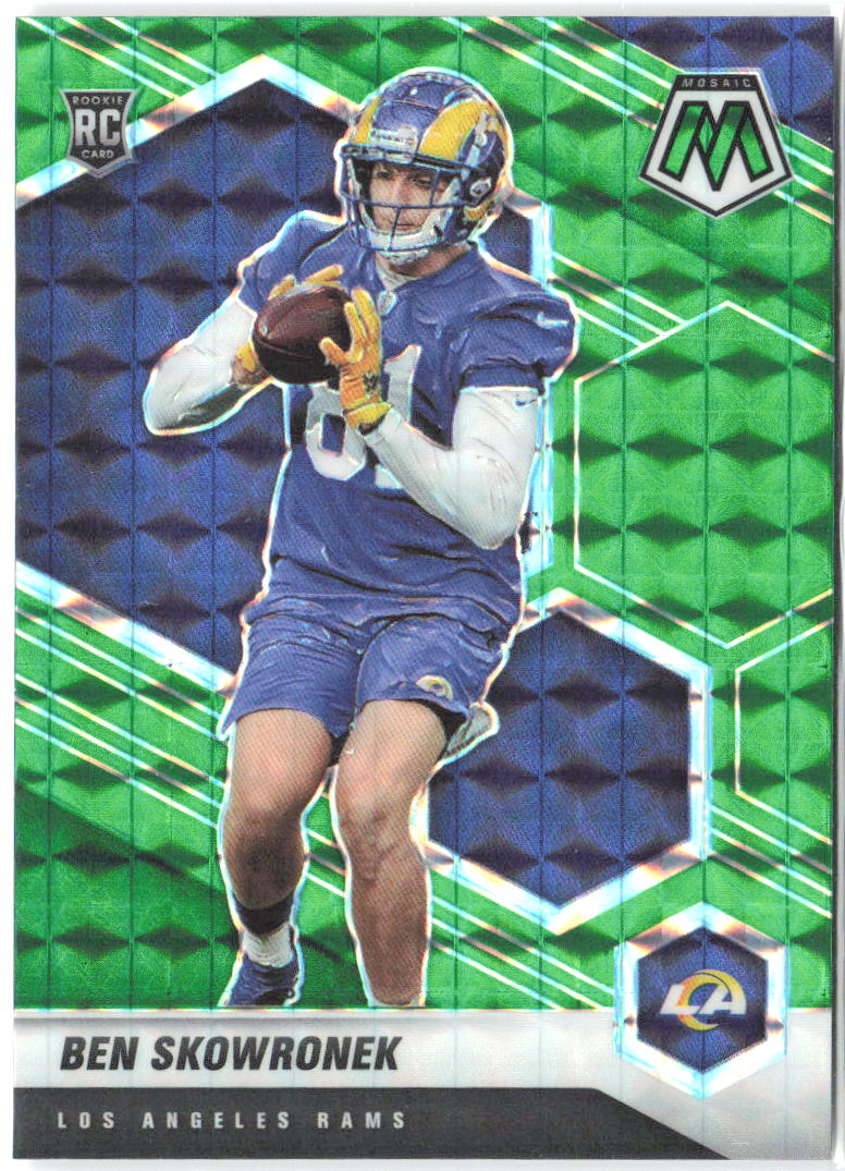 Ben Skowronek Panini Mosaic - Prizm Green 399 2021 Los Angeles Rams