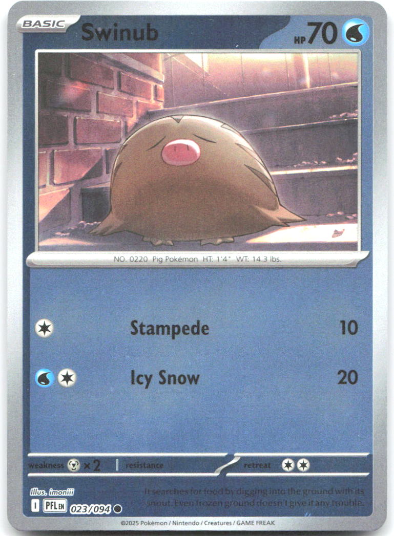 Swinub Reverse Holo Common ME02 Phantasmal Flames 023/094 NM imoniii