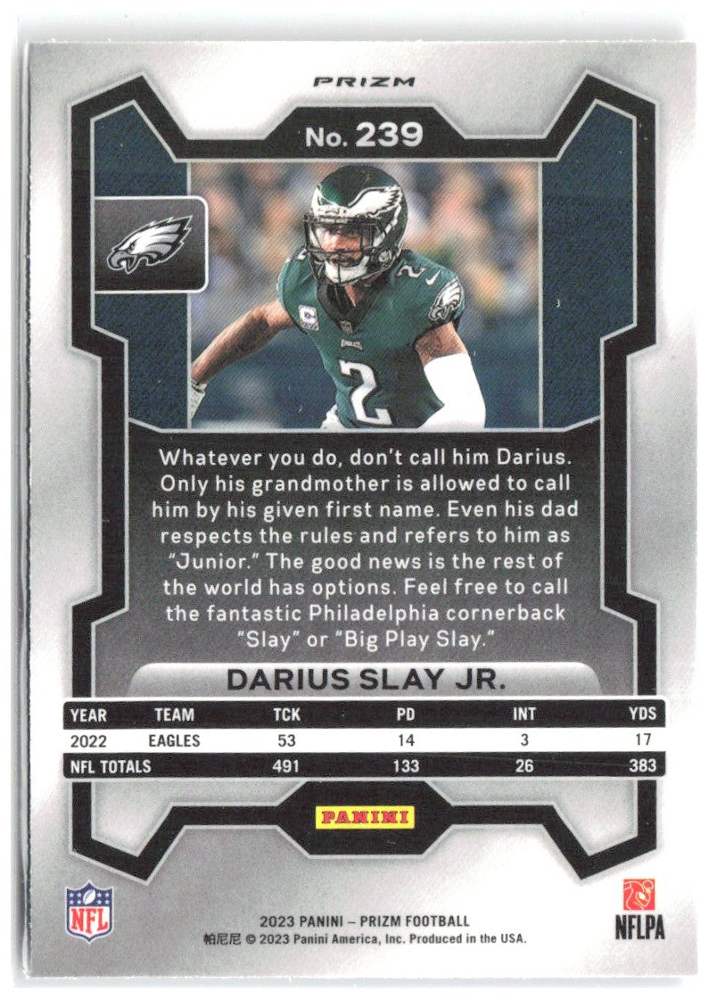 Darius Slay Jr. Panini Prizm - Red White and Blue 239 2023 Philadelphia Eagles
