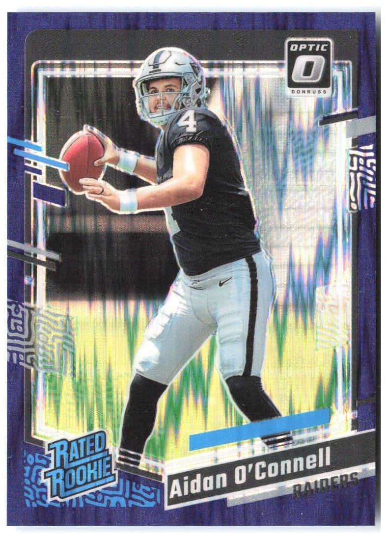 Aidan O'Connell Donruss Optic - Purple Shock 258 2023 Las Vegas Raiders
