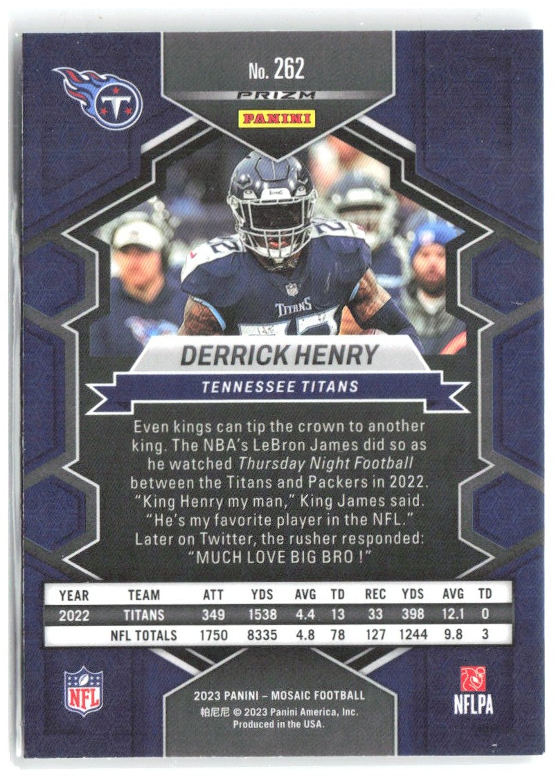 Derrick Henry Panini Mosaic - Mosaic 262 2023 Tennessee Titans