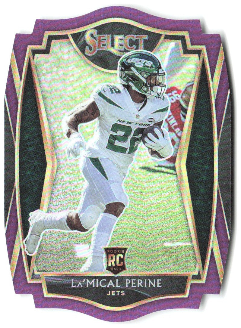 La'Mical Perine Panini Select - Purple Prizm Die Cut 180 2020 New York Jets