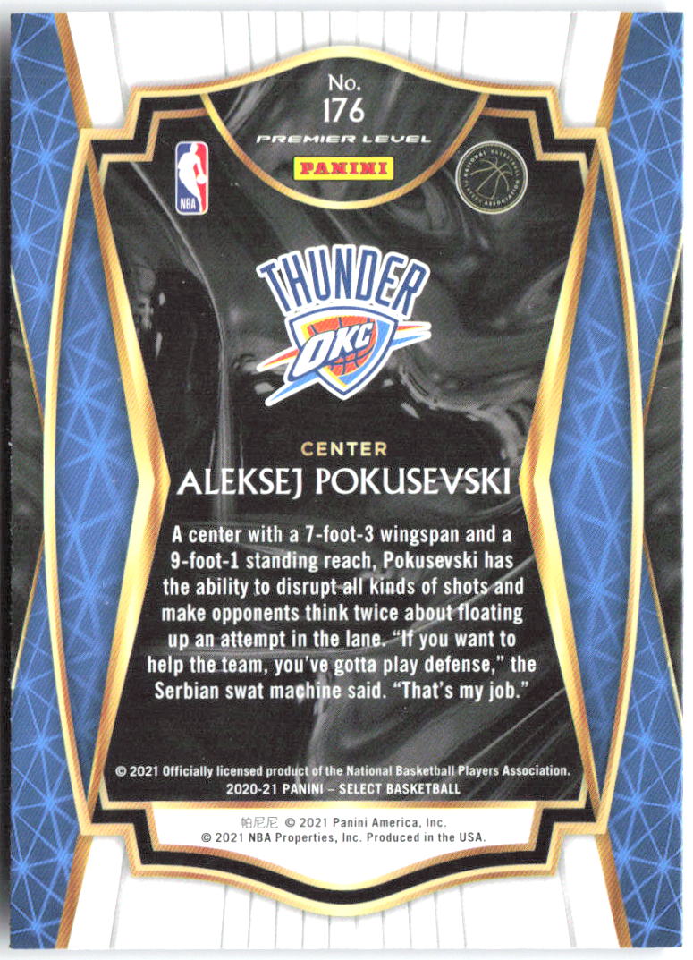 Aleksej Pokusevski Panini Select - Blue 176 2020-21 Oklahoma City Thunder