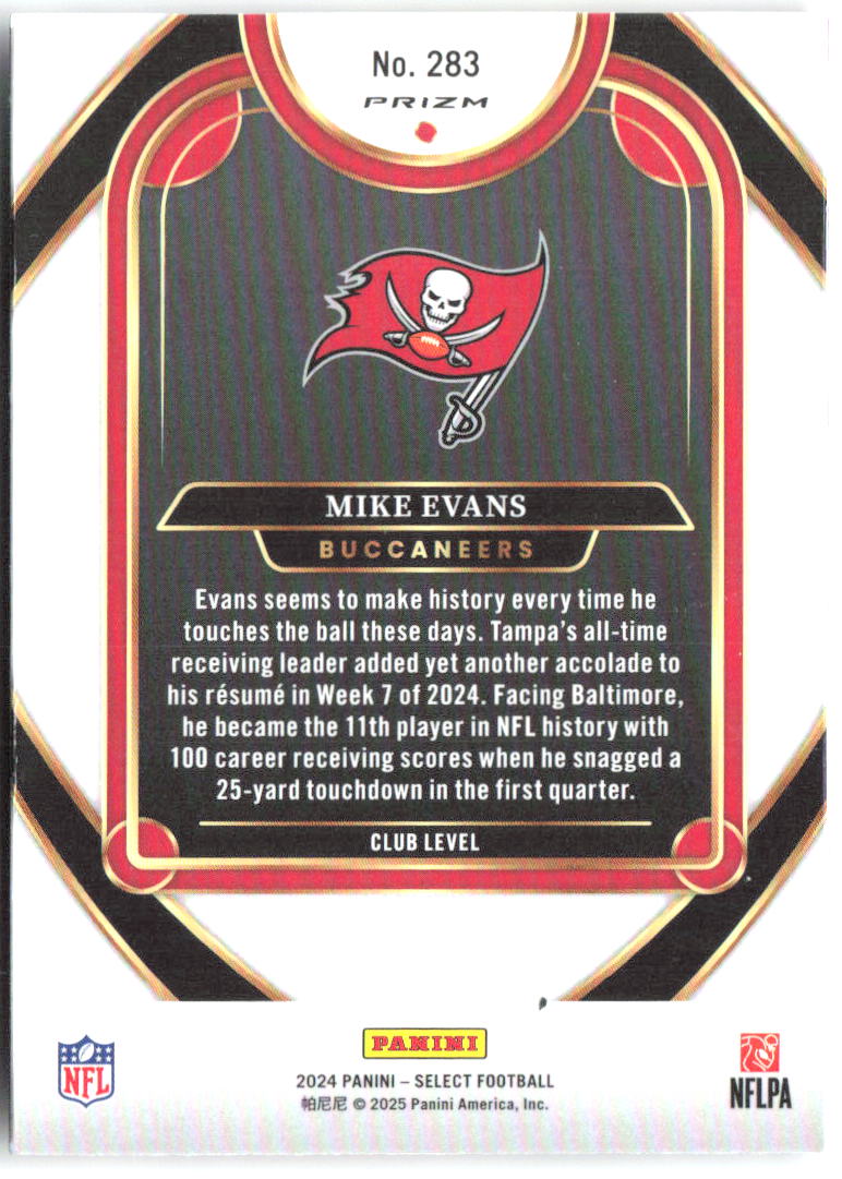 Mike Evans Panini Select Red & Yellow Prizm Shock 283 2024 Tampa Bay Buccaneers