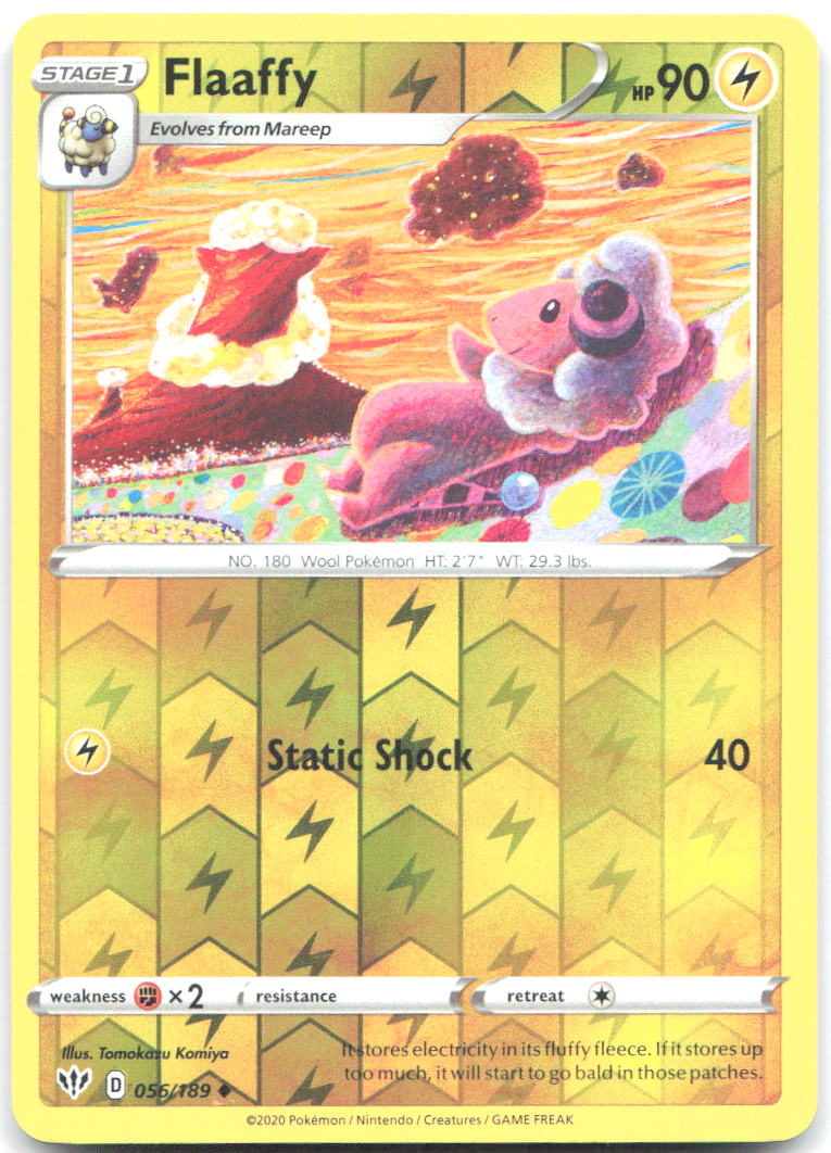 Flaaffy Reverse Holo Uncommon SWSH03 Darkness Ablaze 056/189 NM Tomokazu Komiya