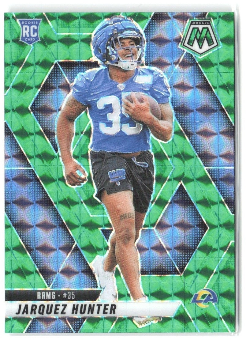 Jarquez Hunter Panini Mosaic - Mosaic Green 380 2025 Los Angeles Rams