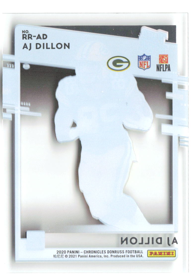 AJ Dillon Chronicles Clearly Donruss Rated Rookies RR-AD 2020 Green Bay Packers