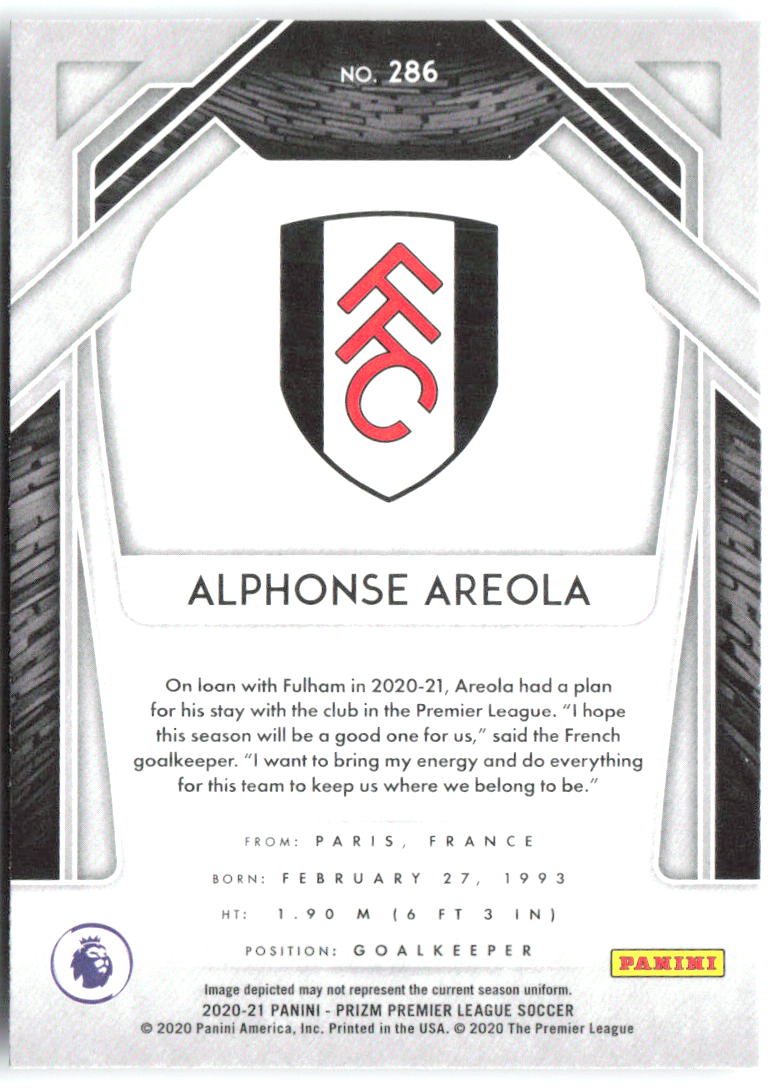 Alphonse Areola Panini Prizm Premier League 286 2020-21 Fulham