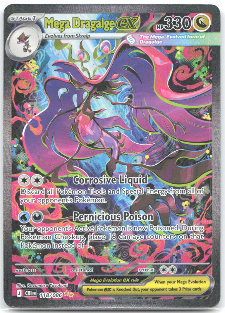 Mega Dragalge ex Holo Special Illustration Rare ME04: Chaos Rising 118/086 NM Kazumasa Yasukuni