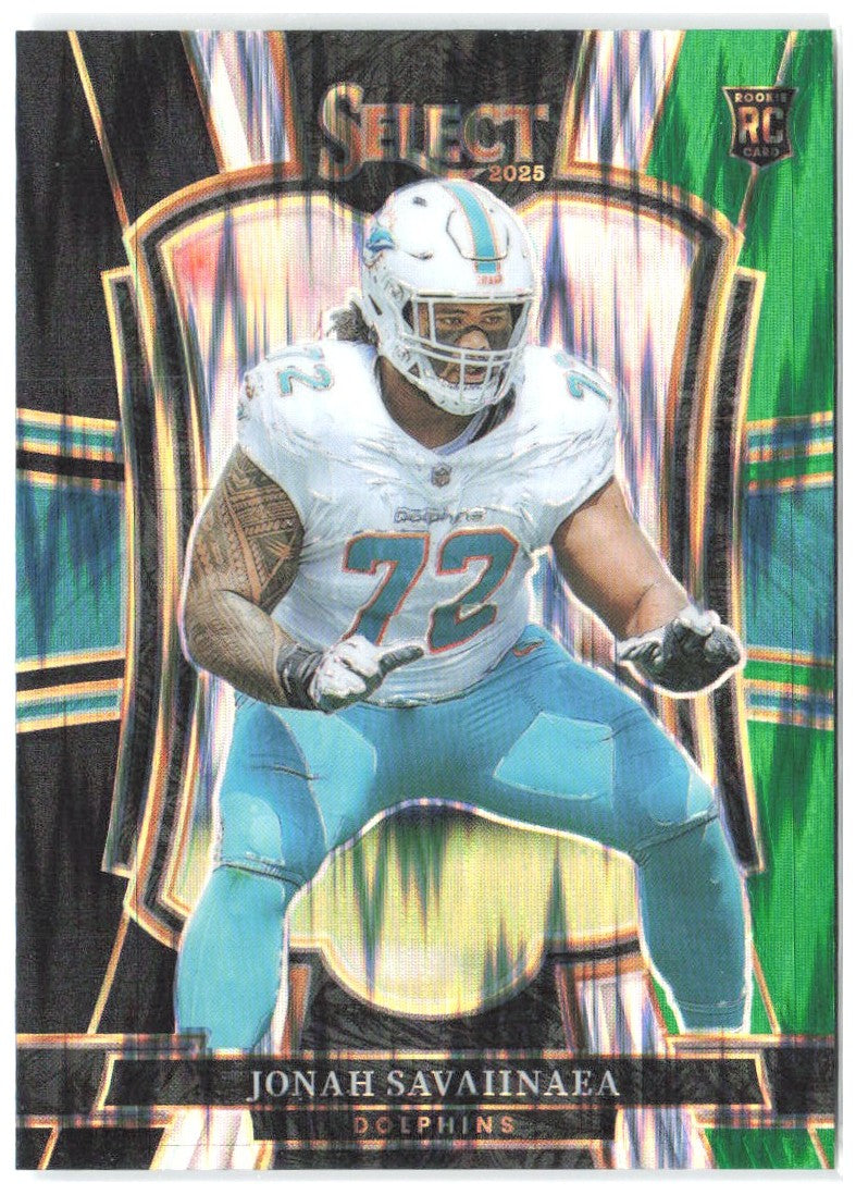 Jonah Savaiinaea Select - Black and Green Prizm Shock 183 2025 Miami Dolphins