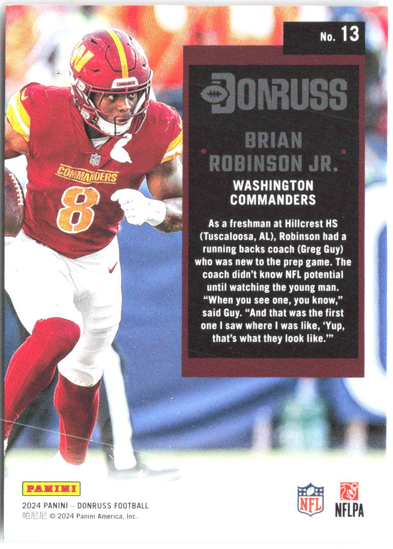 Brian Robinson Donruss - Retro 1994 13 2024 Washington Commanders