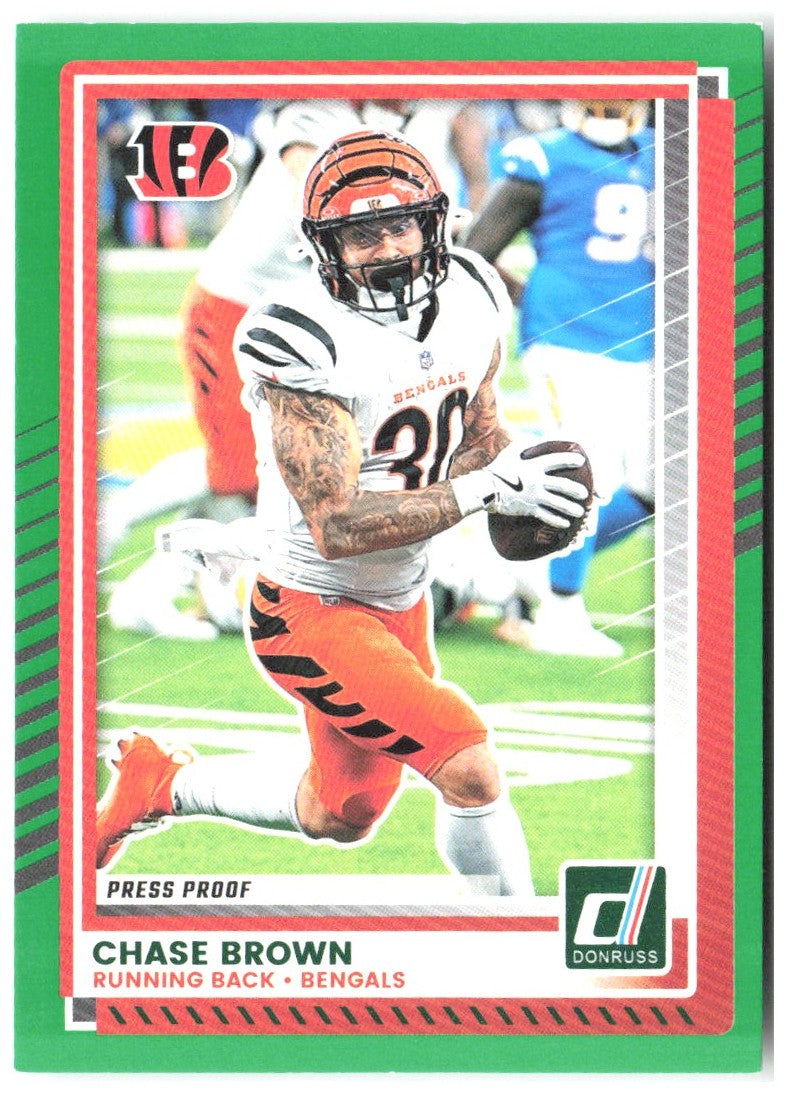Chase Brown Donruss - Press Proofs Green 294 2025 Cincinnati Bengals