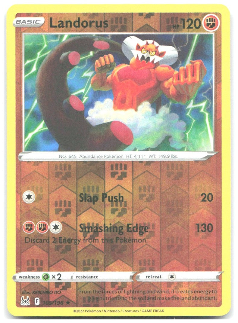 Landorus Reverse Holo Rare SWSH11 Lost Origin 105/196 NM KEIICHIRO ITO