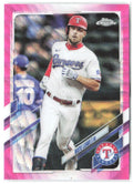 Nate Lowe Topps Chrome Update - Pink Wave Refractor USC38 2021 Texas Rangers
