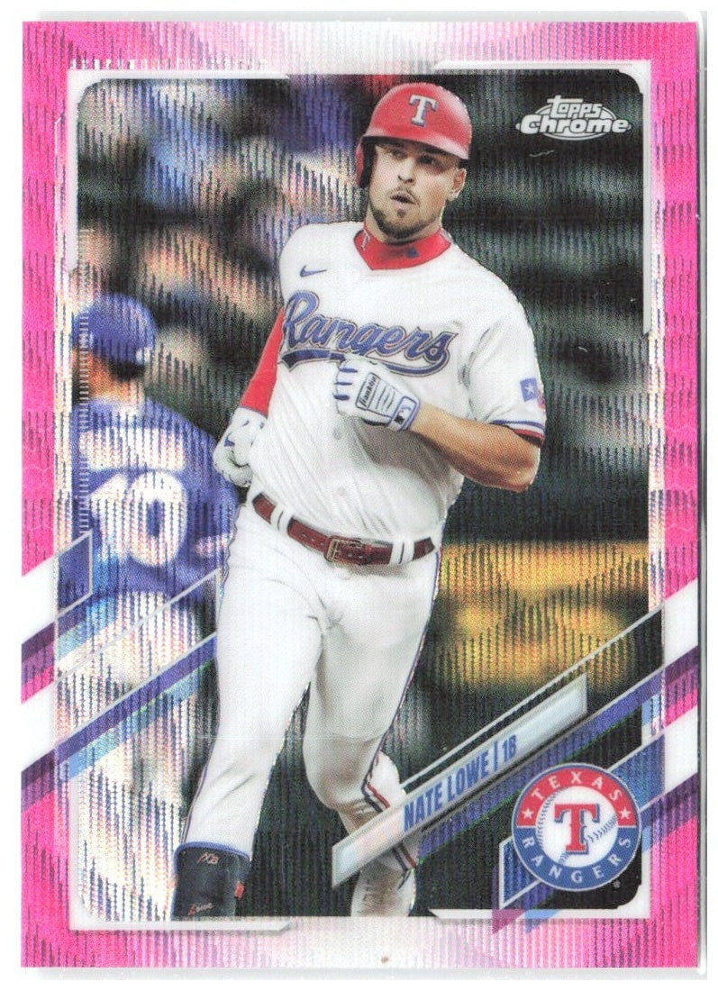 Nate Lowe Topps Chrome Update - Pink Wave Refractor USC38 2021 Texas Rangers