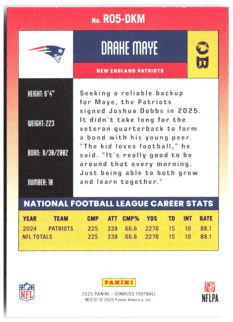 Drake Maye Donruss - Retro 2005 R05-DKM 2025 New England Patriots