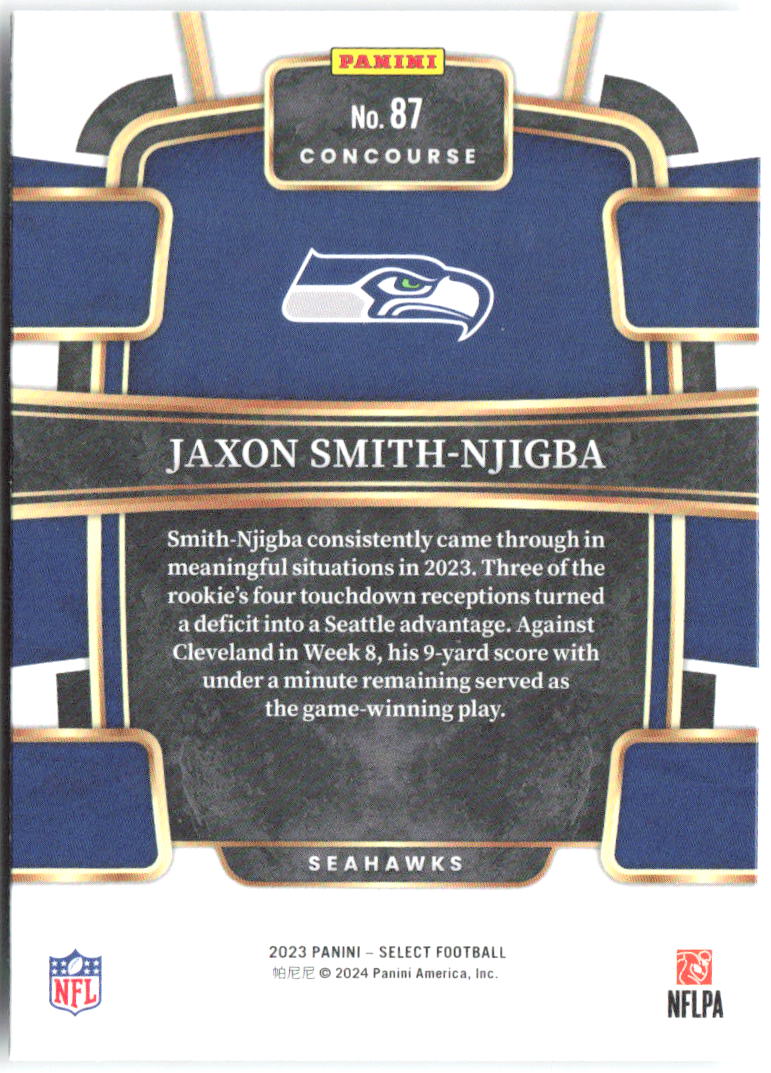 Jaxon Smith-Njigba Panini Select 87 2023 Seattle Seahawks RC