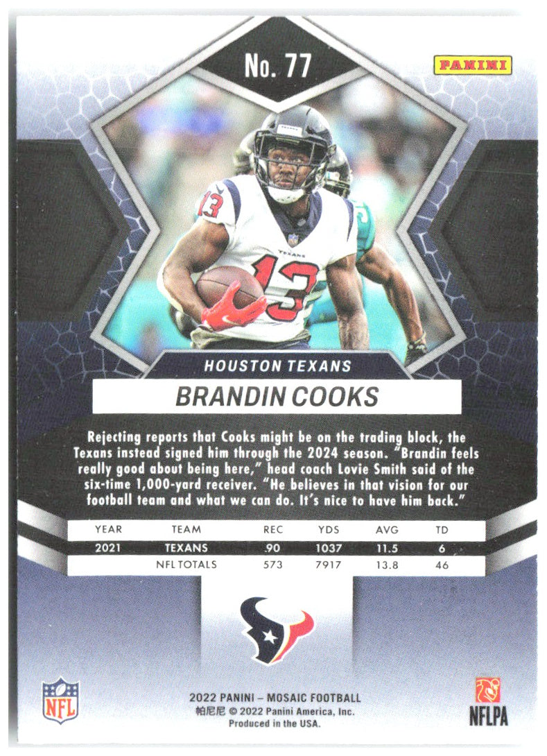 Brandin Cooks Panini Mosaic 77 2022 Houston Texans