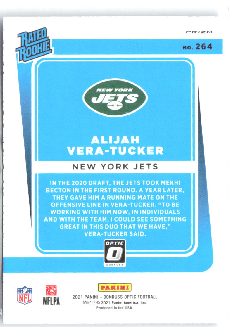 Alijah Vera-Tucker Blue Scope Donruss Optic - Blue Scope 264 NM