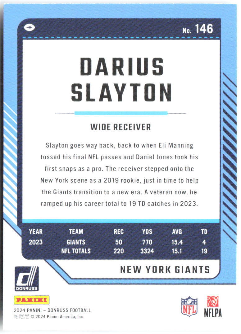 Darius Slayton Donruss 146 2024 New York Giants