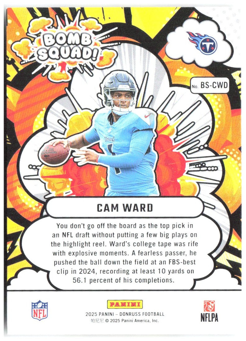 Cam Ward Donruss - Bomb Squad BS-CWD 2025 Tennessee Titans
