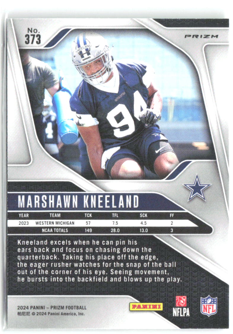 Marshawn Kneeland Panini Prizm - Neon Green Pulsar 373 2024 Dallas Cowboys