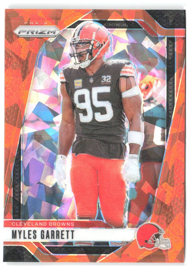 Myles Garrett Panini Prizm - Orange Ice 69 2024 Cleveland Browns