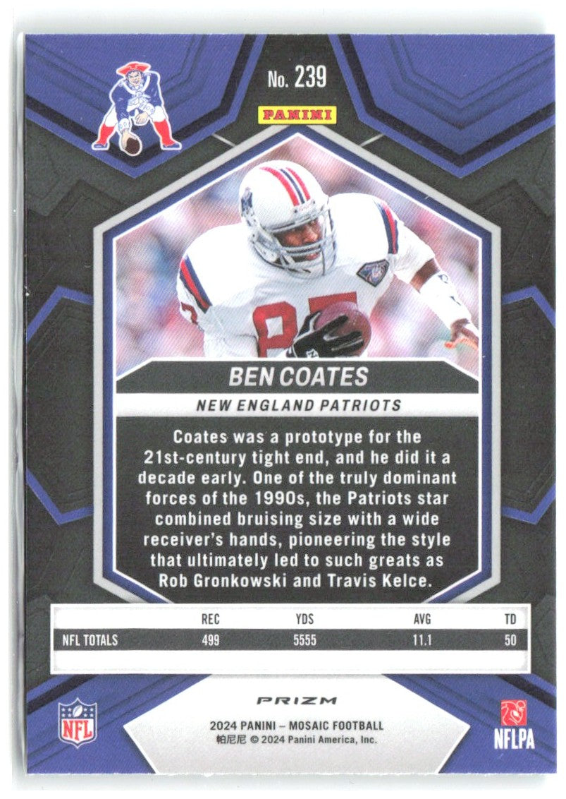 Ben Coates Panini Mosaic - Mosaic Green 239 2024 New England Patriots