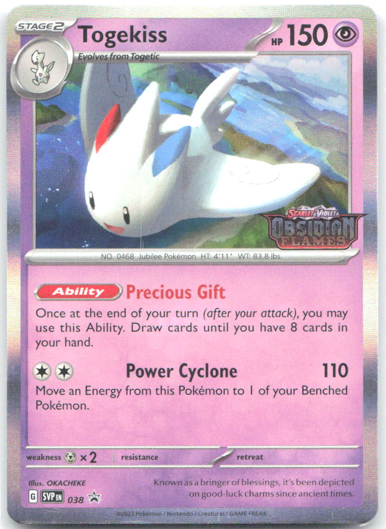 Togekiss Prerelease Holo SV: Scarlet & Violet Promo Cards 038 NM Cana Nitanda