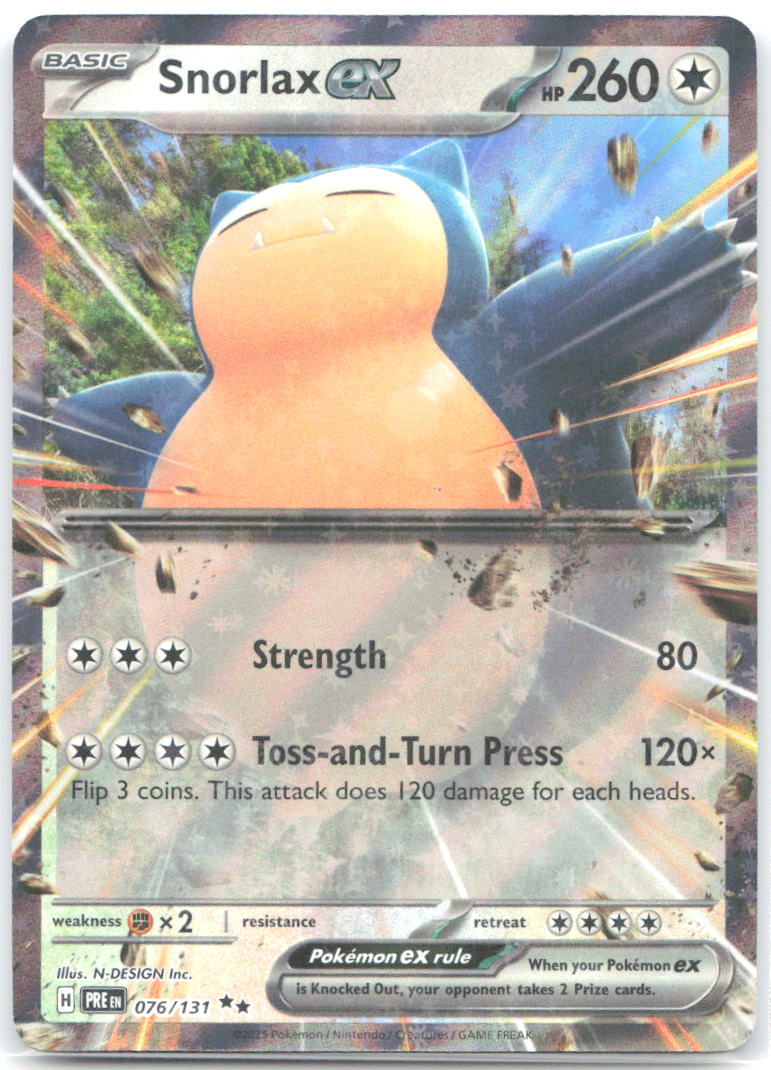 Snorlax ex Holo Double Rare SV: Prismatic Evolutions 076/131 NM N DESIGN Inc