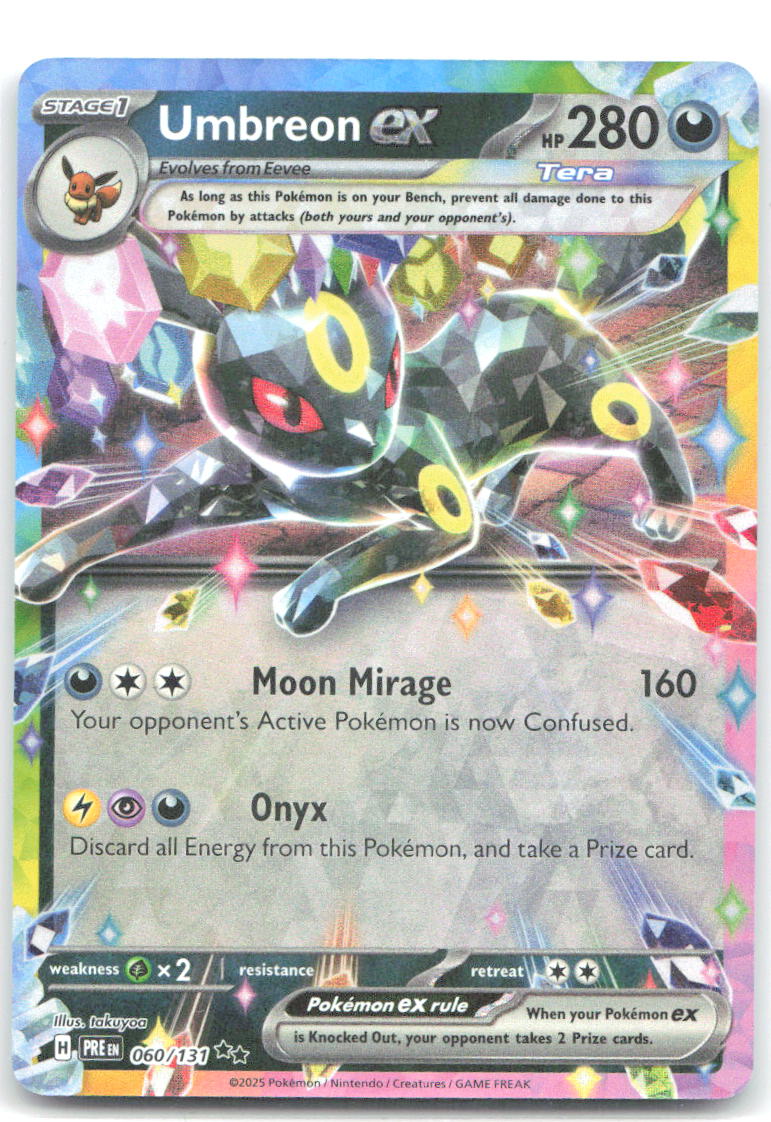 Umbreon ex 060 131 Holo Double Rare SV: Prismatic Evolutions 060/131 NM 5ban Graphics