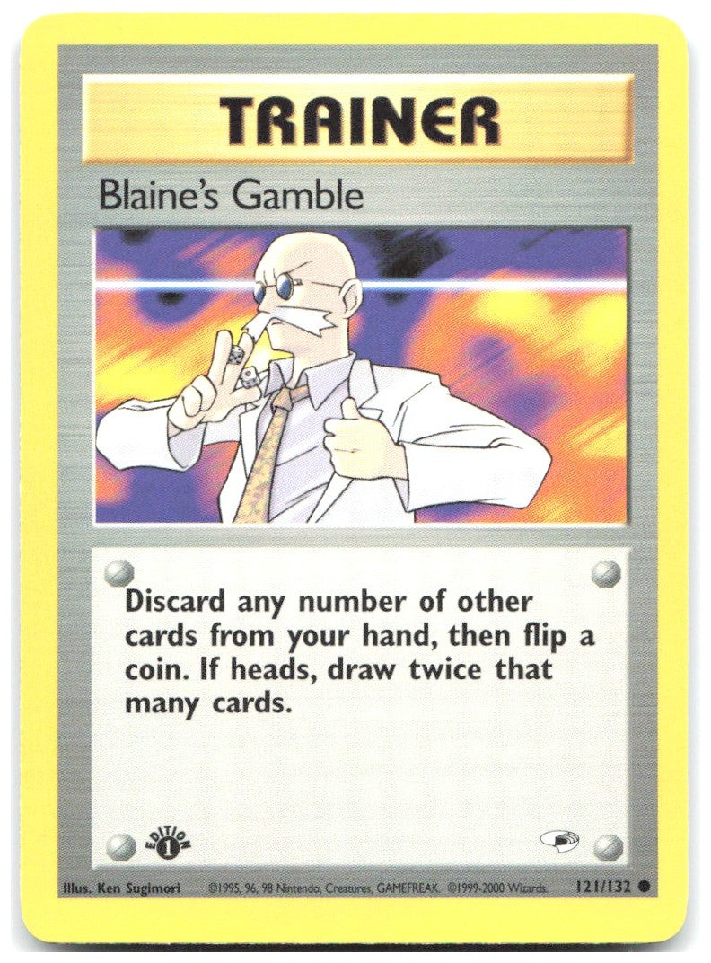 Blaine's Gamble 1st Edition Common Gym Heroes 121/132 NM Ken Sugimori