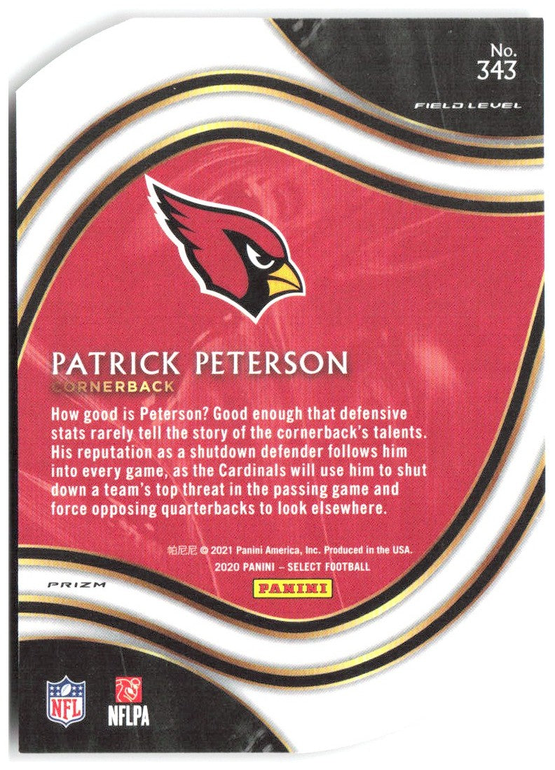 Patrick Peterson Panini Select - Red Prizm Die Cut 343 2020 Arizona Cardinals