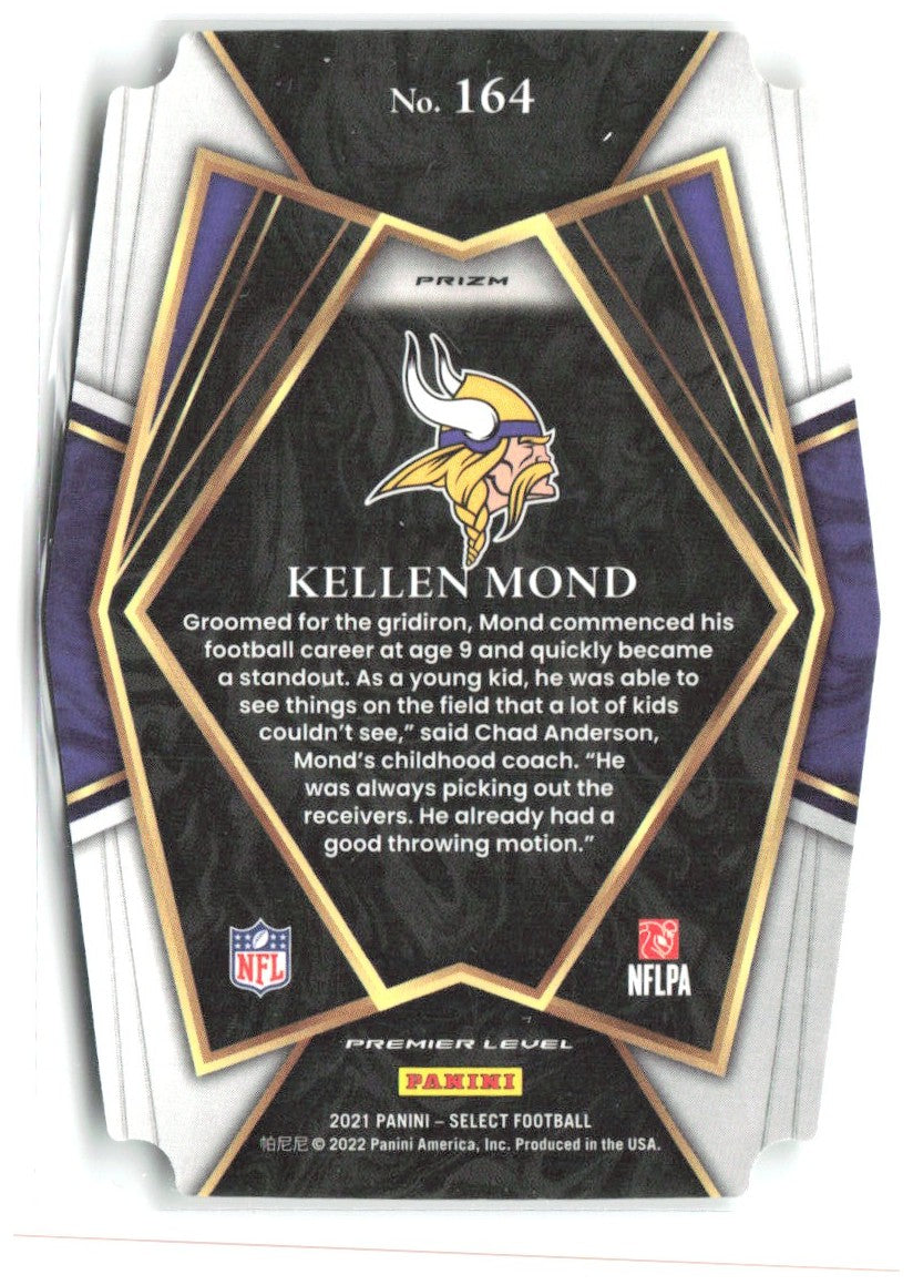 Kellen Mond Select - Green and Yellow Prizm Die Cut 164 2021 Minnesota Vikings