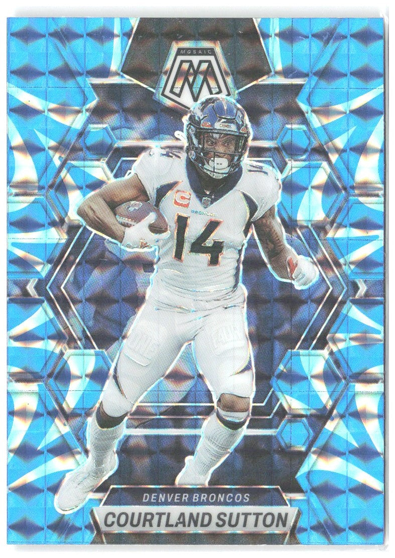 Courtland Sutton Panini Mosaic - Reactive Blue Mosaic 67 2023 Denver Broncos