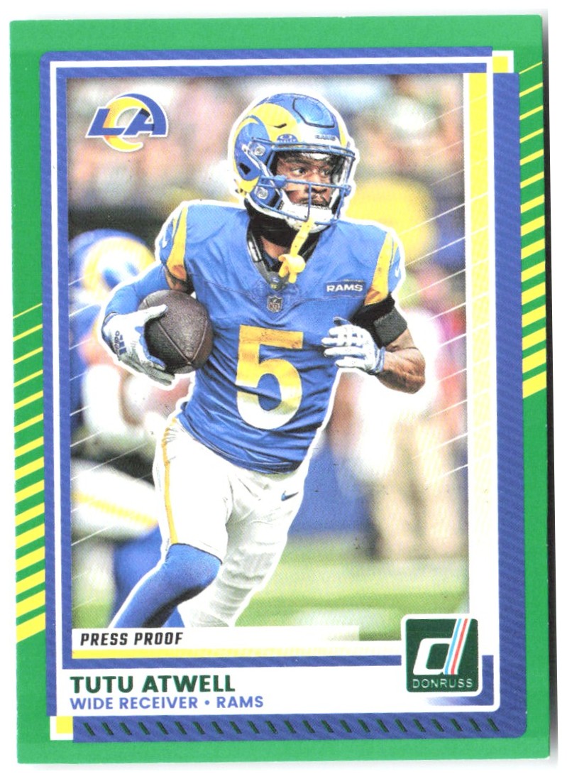 Tutu Atwell Donruss - Press Proofs Green 192 2025 Los Angeles Rams