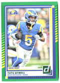 Tutu Atwell Donruss - Press Proofs Green 192 2025 Los Angeles Rams